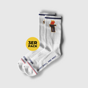 "Flammenwerfer" Premium Socks - 3er Pack Weiß