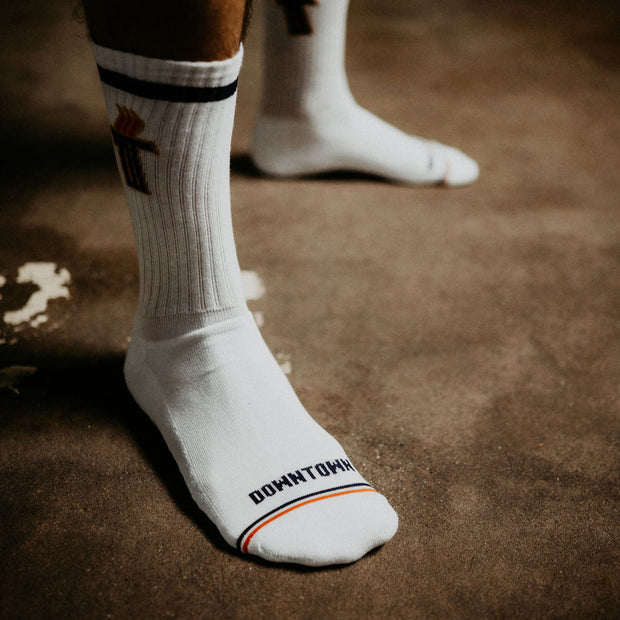 "Flammenwerfer" Premium Socks Weiß