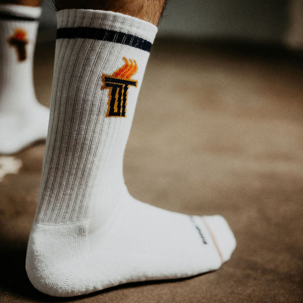 "Flammenwerfer" Premium Socks Weiß