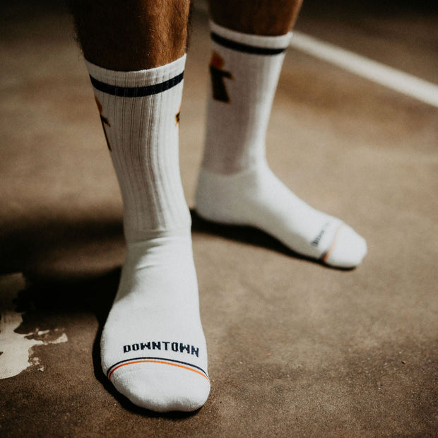"Flammenwerfer" Premium Socks Weiß