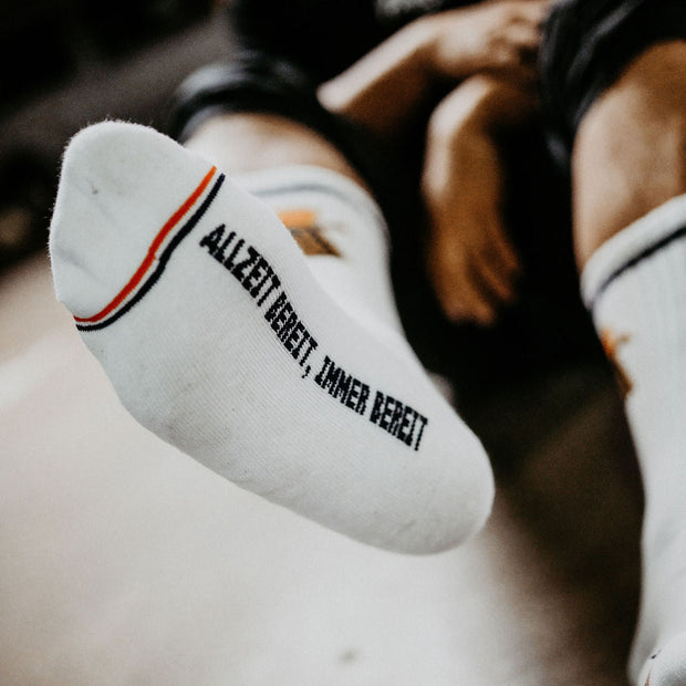 "Flammenwerfer" Premium Socks Weiß