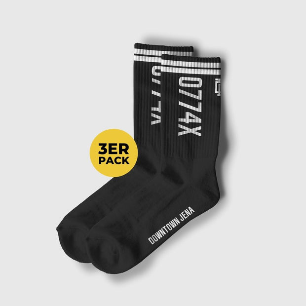 "0774X" Premium Socks - 3er Pack Schwarz