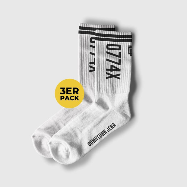 "0774X" Premium Socks - 3er Pack Weiß