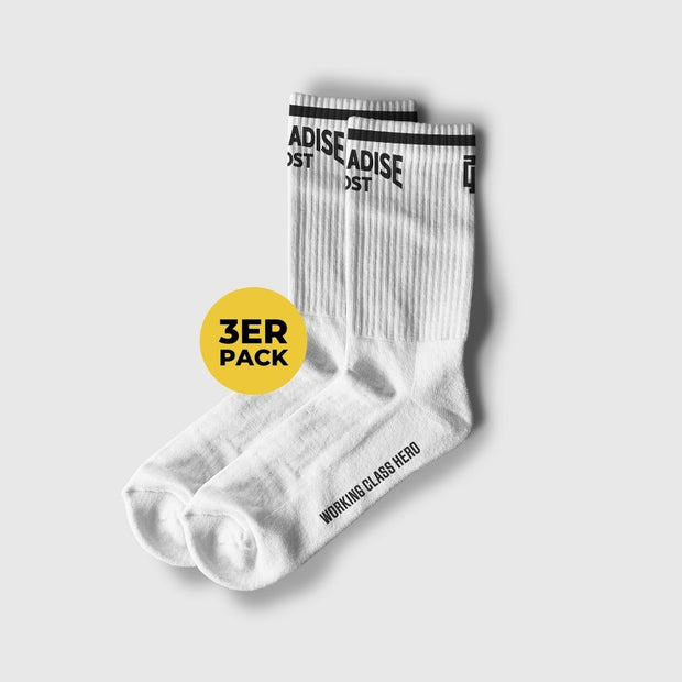 "Paradise Ost" Premium Socks - 3er Pack Weiß